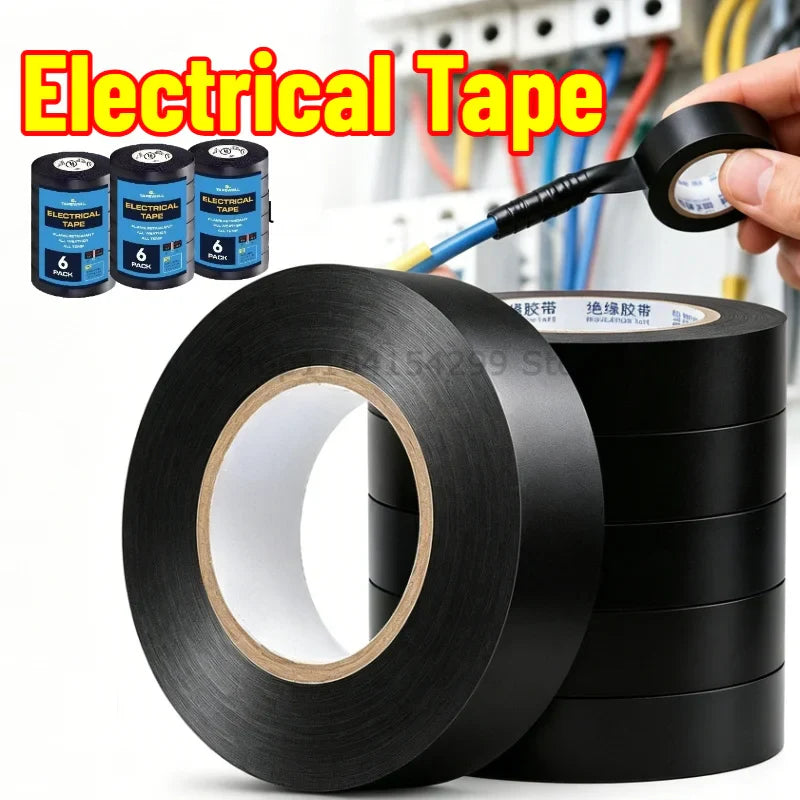 Black PVC Flame-Retardant Electrical Insulation Tape 6m/10m