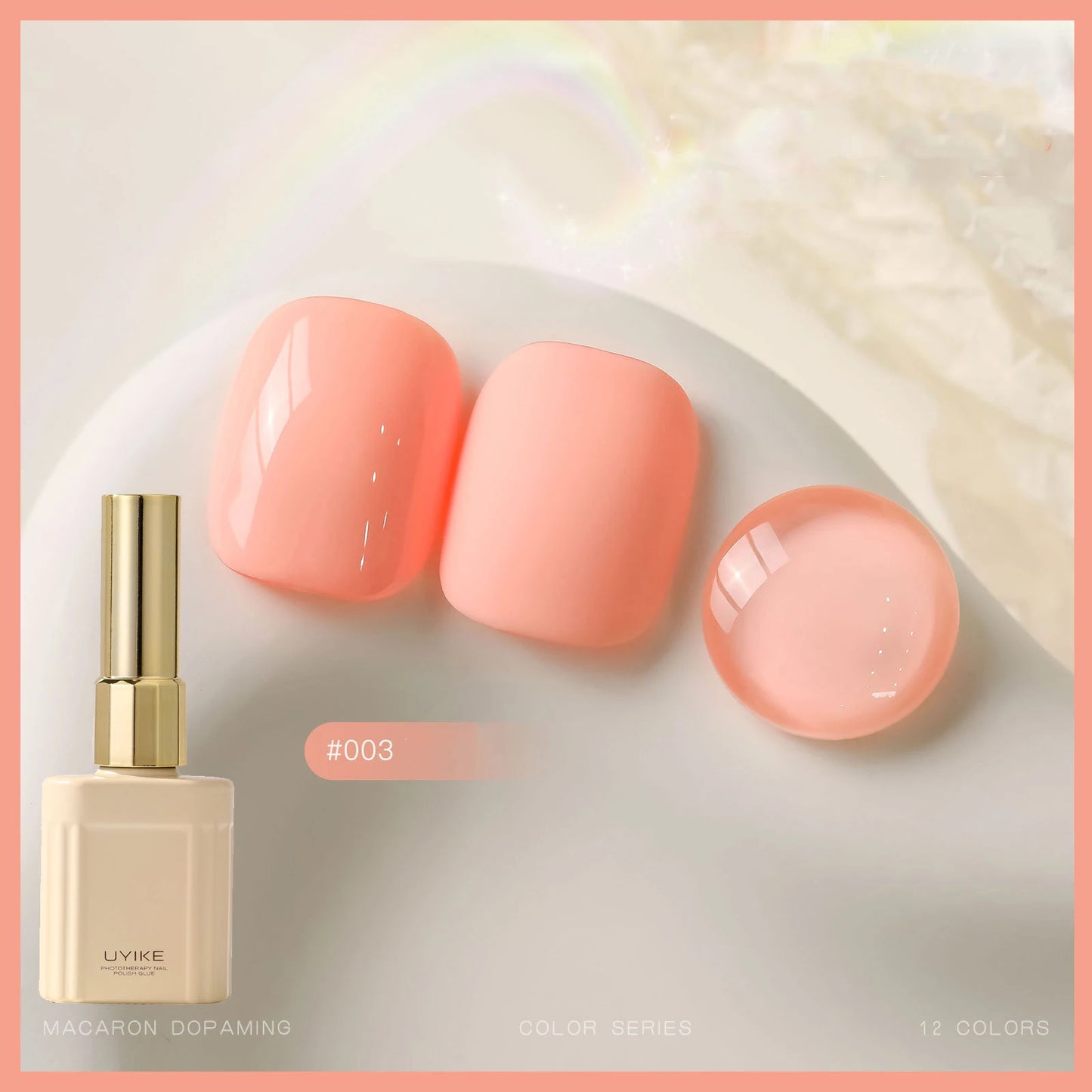 12-Color Macaron Gel Nail Polish Set – Pastel Jelly UV LED 15ml