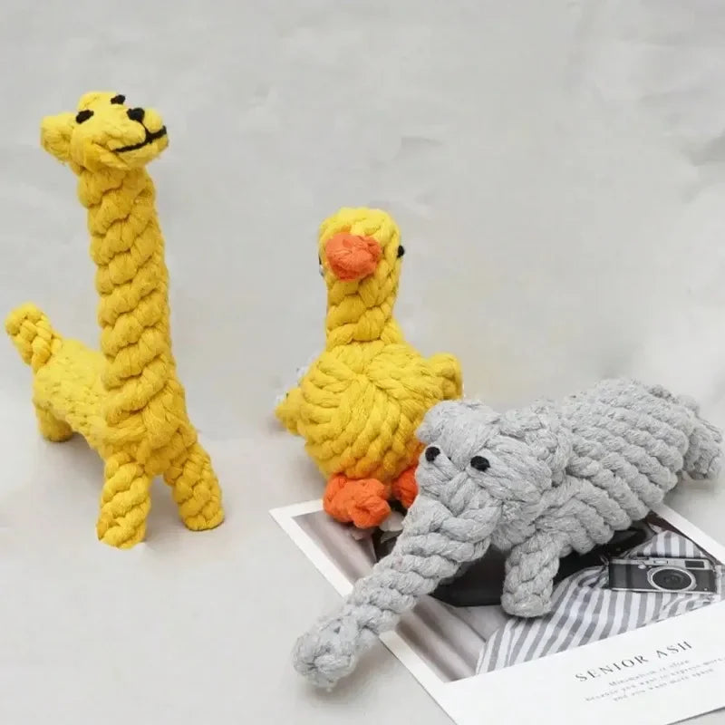 Hand-Woven Rope Knot Dog Toy – Small & Medium Dogs