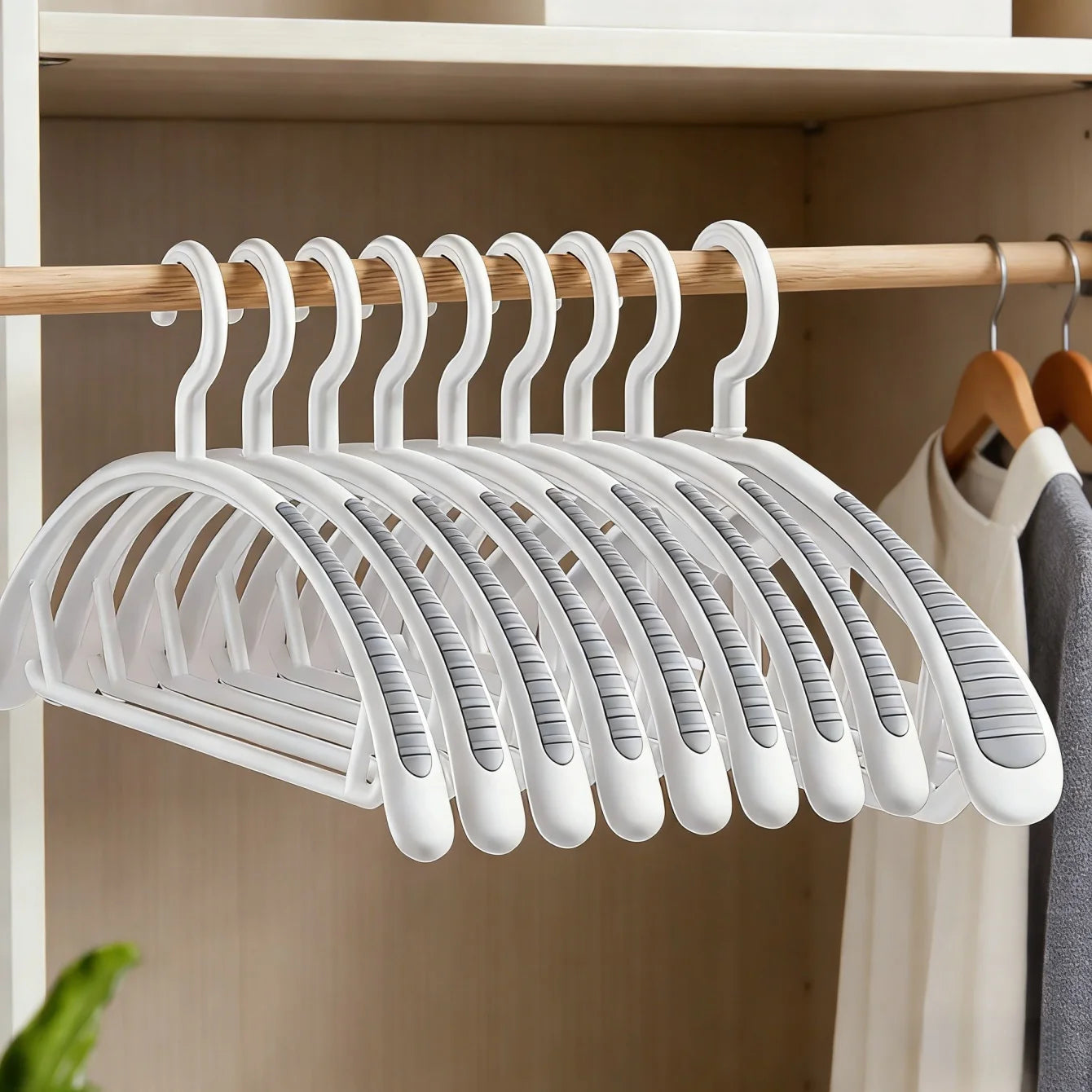 10-Pack Non-Slip Heavy Duty Wide Plastic Hangers for Closet Closet Clothes Hangers Peaceful Pleasures Health and Wellness