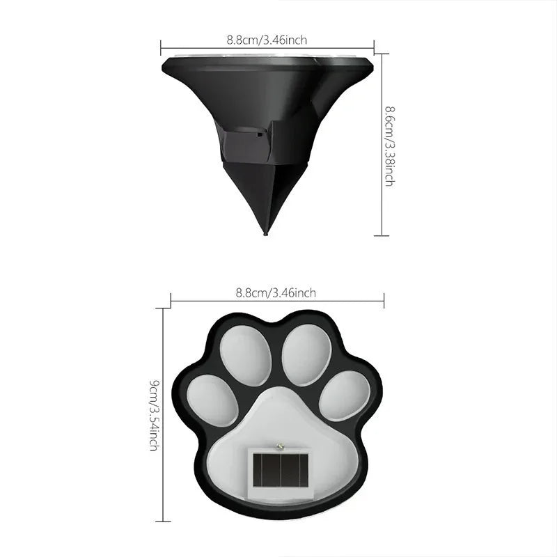 Solar LED Paw Print Garden Lights – Waterproof 4–12 Pack