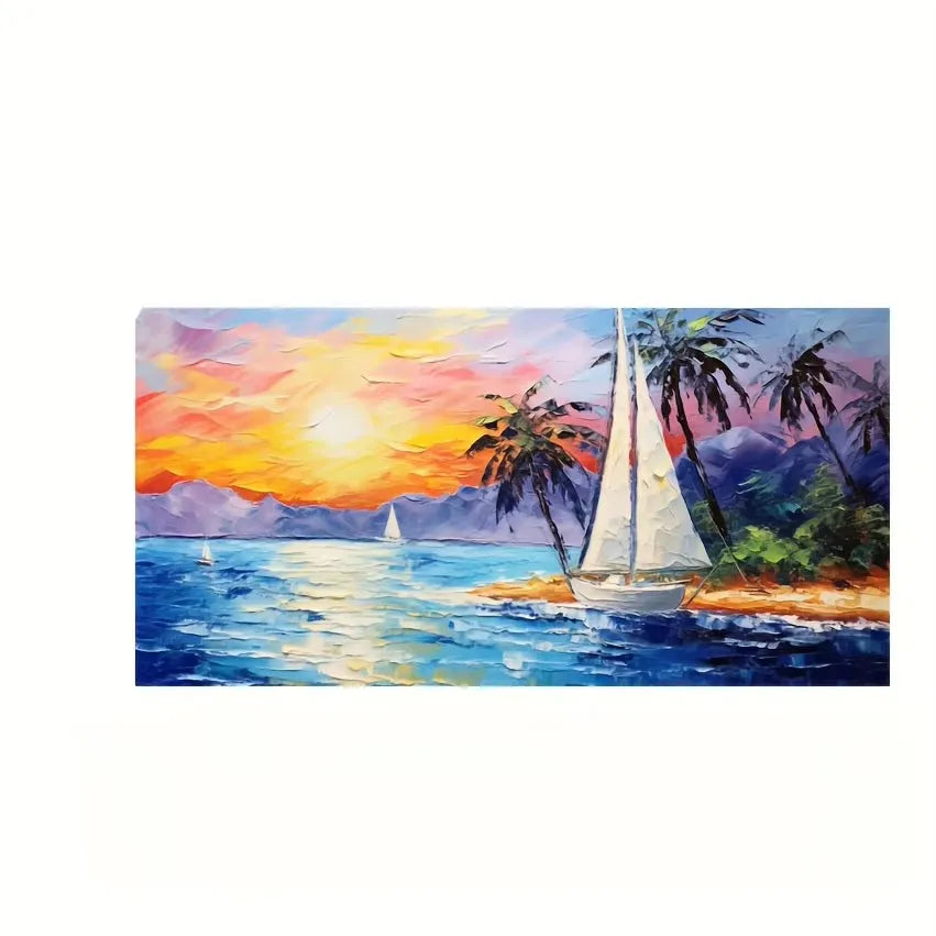 Beach Sunset Wall Art Posters Large Landscape Canvas Painting Print Nordic Wall Decoration Picture for Home Decor Unframed Peaceful Pleasures Health and Wellness ZLH2513 30x60cm No Frame