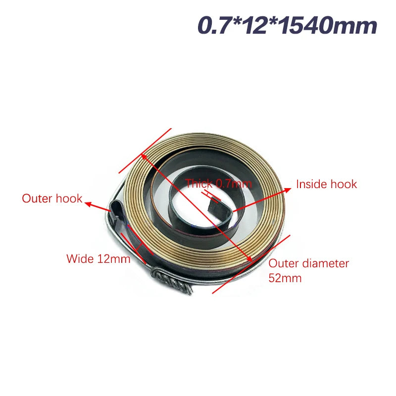 1 Piece 0.7-1.5 Thickness 680-1540mm Length Spiral Flat Wire Coil Torsion Constant Force Extension Bench Drill Scroll Springs Peaceful Pleasures Health and Wellness A3