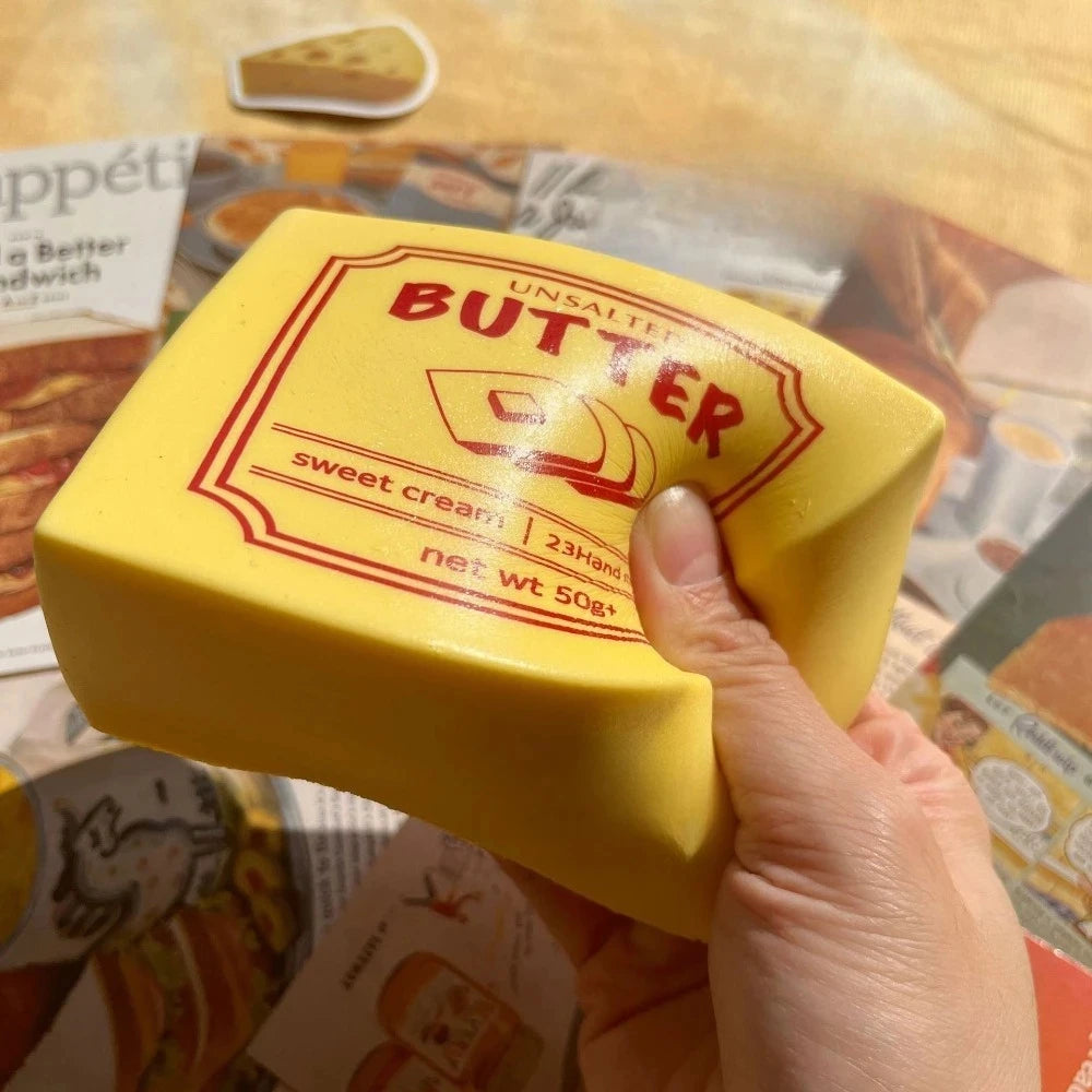 Butter Block Squishy Toy Slow Rising Squeeze Toy Butter Bar Brick Squishy Fidget Toy Anti Stress Release Hand Relax Gift Peaceful Pleasures Health and Wellness