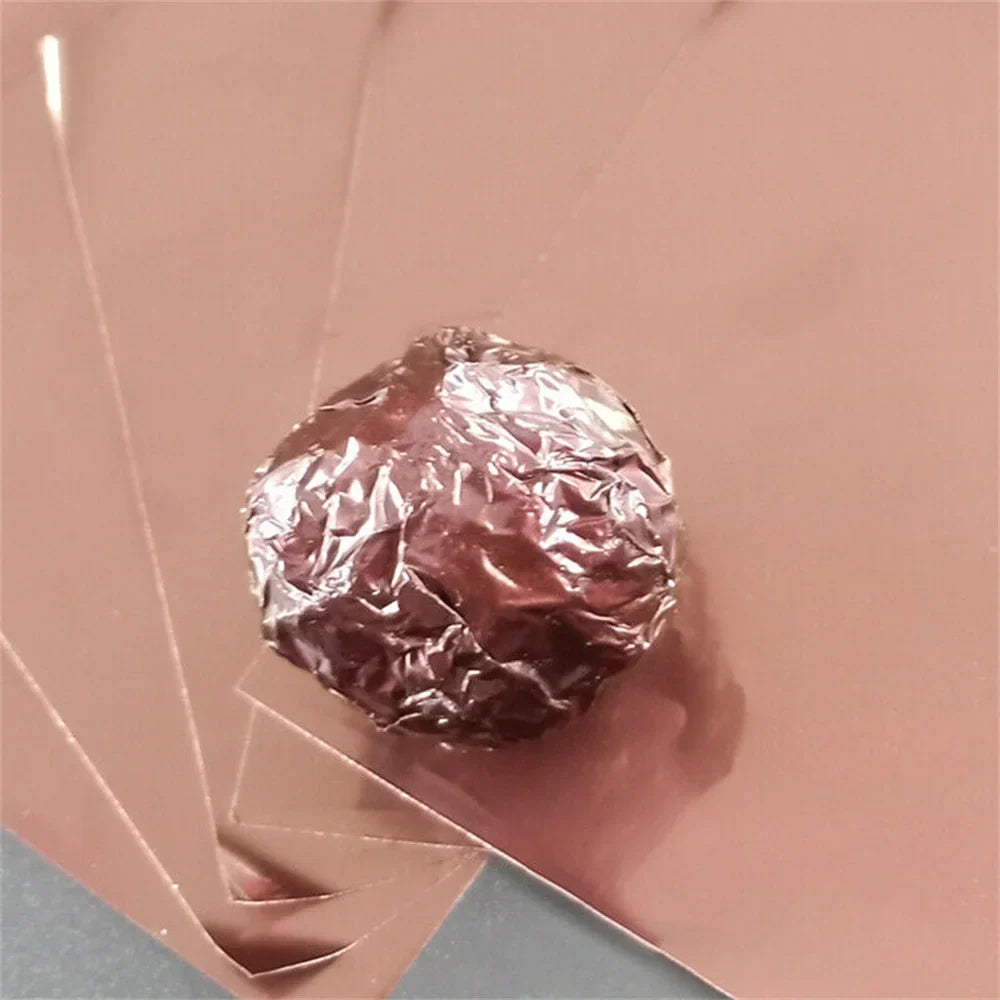 100Pcs Food-Grade Aluminum Foil Candy Wrapping Sheets 8x8cm