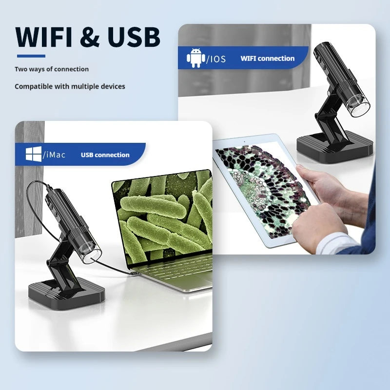 Wifi Electron Microscope 1000X Mobile Phone Microscope Digital Magnifying Glass Skin Detection Microscope Peaceful Pleasures Health and Wellness