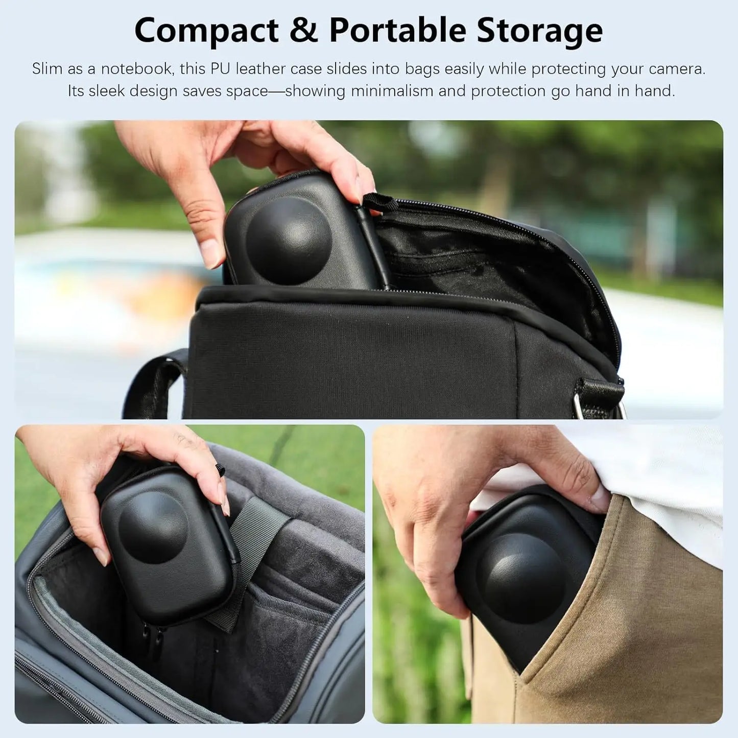 DJI Osmo 360 Carrying Case – Waterproof PU Leather Hard Bag
