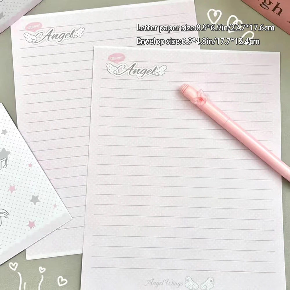 Angel Wings Envelope Letter Ins Beauty Pink Girl Heart Handwritten