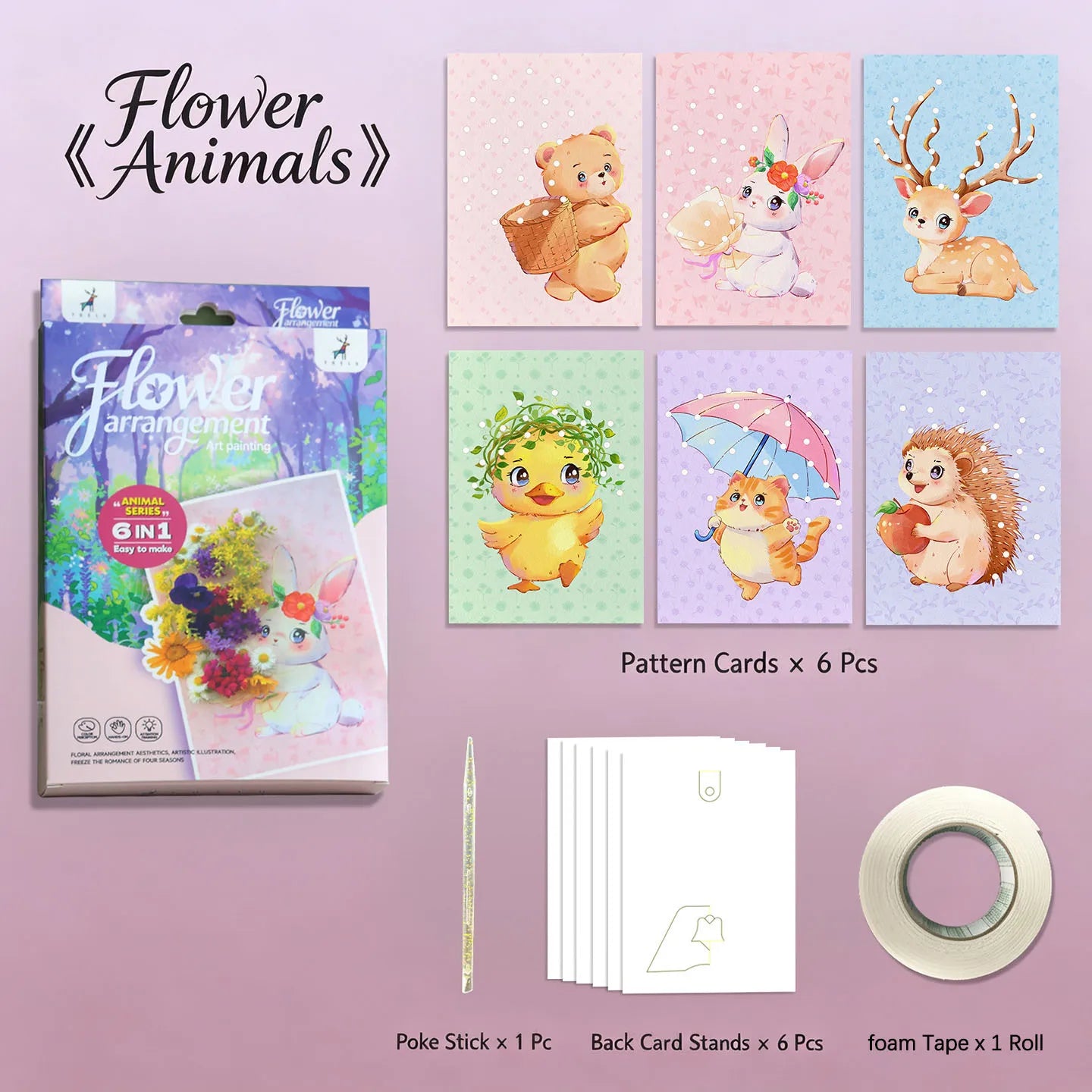 Flower Cutting Cardboard Girl Poking Fun Handmade DIY Homemade Card