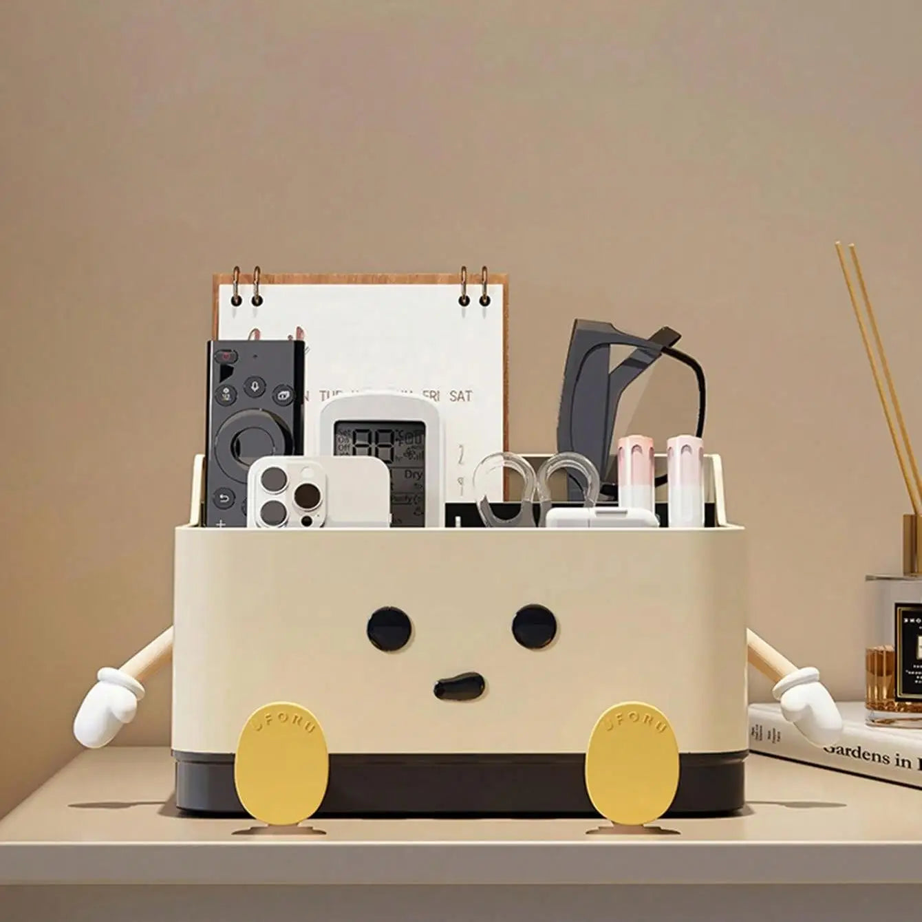 1pc multifunctional desktop storage box, cosmetic organisation shelf countertop storage and display box(with sticker) Peaceful Pleasures Health and Wellness