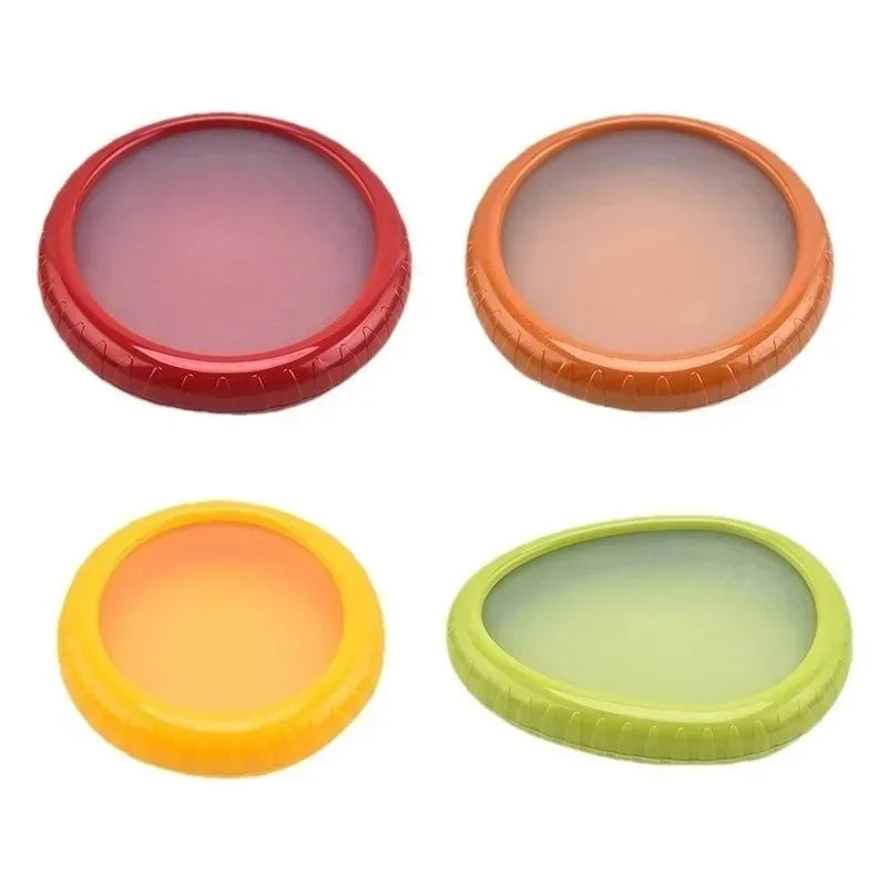 4Fresh Fruit Storage Box, Fruit Saver Containers,Fruit Storage Containers,Reusable Silicone Food Savers Fridge Storage Boxes Peaceful Pleasures Health and Wellness 4PCS
