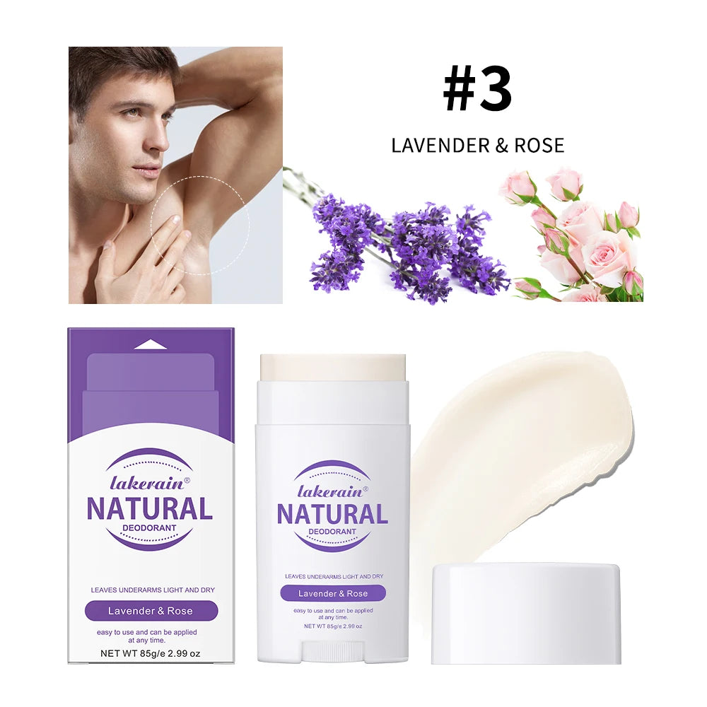 Natural Deodorant Long-lasting Fragrance Eliminate Odors Natural Plant Components Smells Fresh Fragrant Deodorant For Men Women Peaceful Pleasures Health and Wellness Lavender Rose