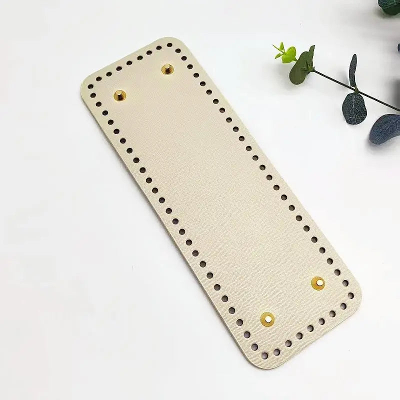 PU Leather Bag Base 28x10cm | Pre-Punched DIY Crochet Bottom