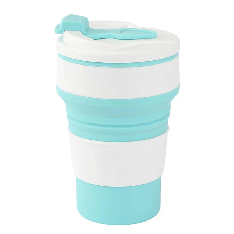 350ml Foldable Silicone Travel Cup with Lid | BPA-Free Reusable