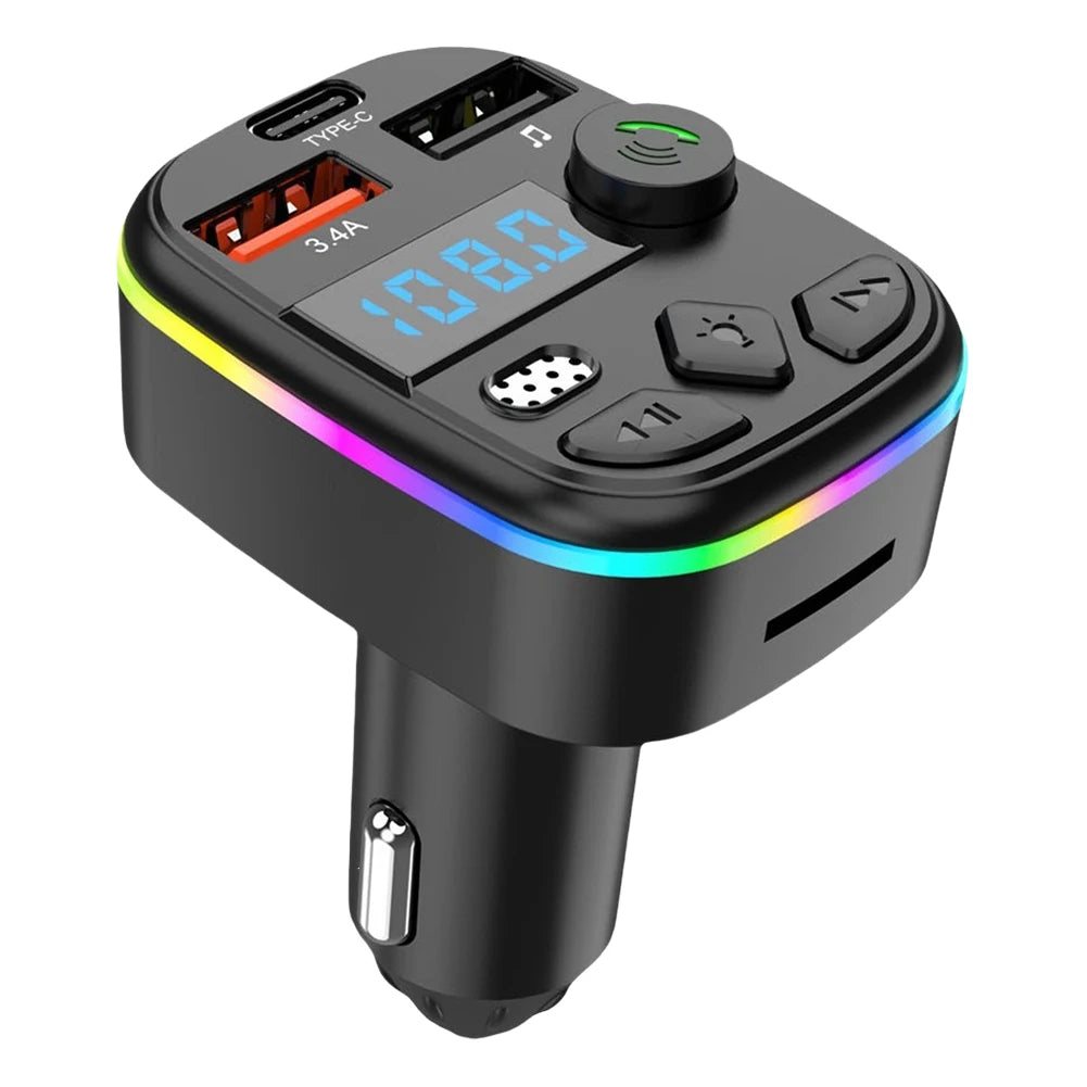 Bluetooth 5.3 FM Transmitter Car Charger – Dual USB & Type-C Peaceful Pleasures Health and Wellness