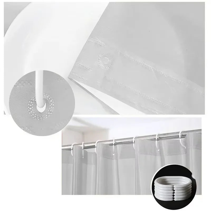 PEVA Waterproof Shower Curtain Mildew Bathroom Solid Curtain Wave Window Tulle Home Luxury with Hooks Heavy S Fold Wavy Shower Peaceful Pleasures Health and Wellness