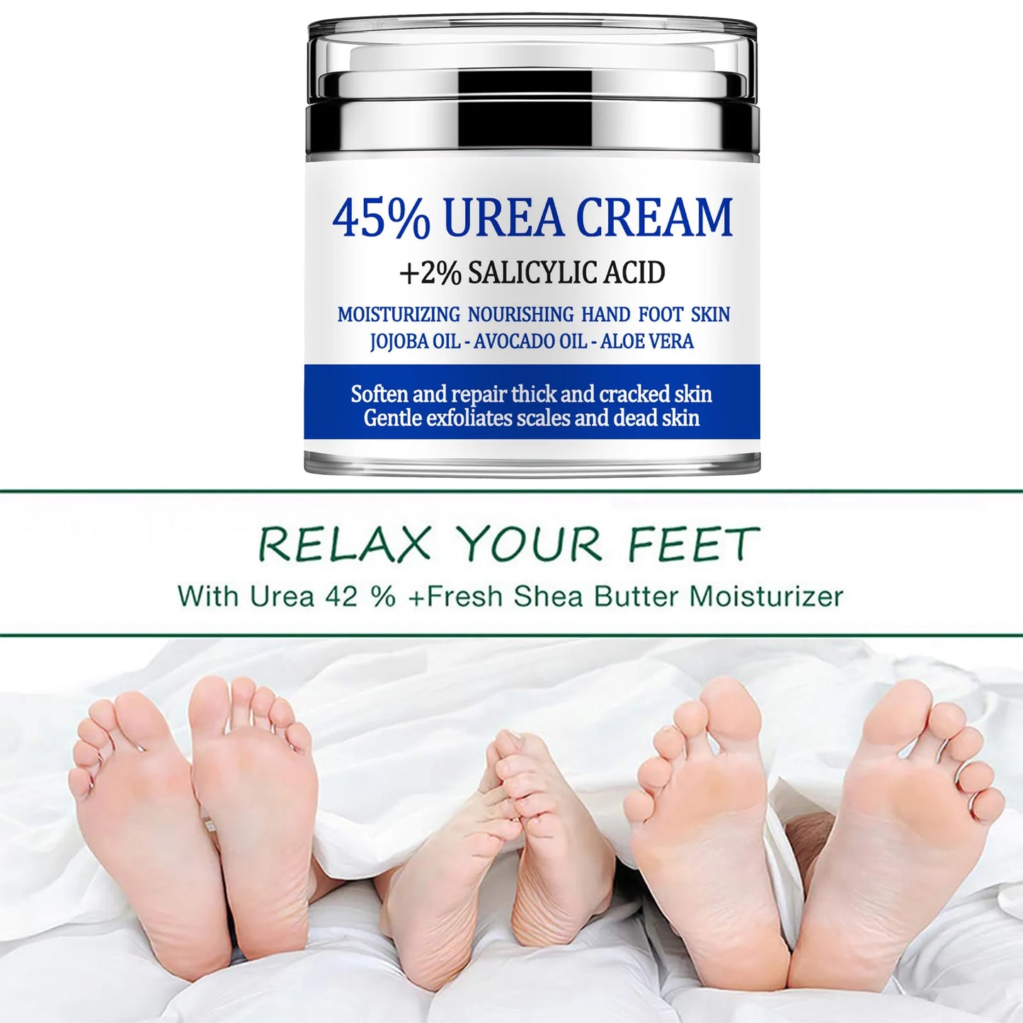 Urea Cream 42%, Foot Cream For Dry Cracked Heels, Urea Cream 42 Percent For Feet, Moisturizing & Exfoliating Foot Cream With 2% Peaceful Pleasures Health and Wellness