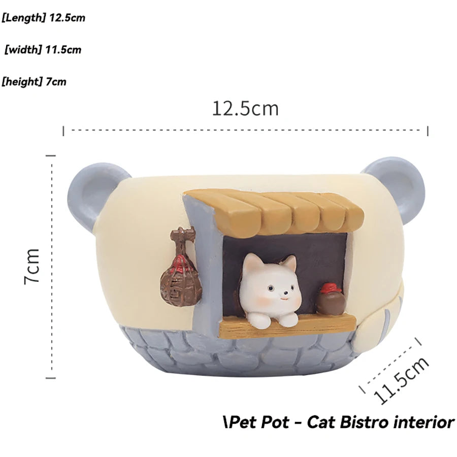 Cartoon Animal Resin Succulent Planter | Cute Desktop Flower Pot