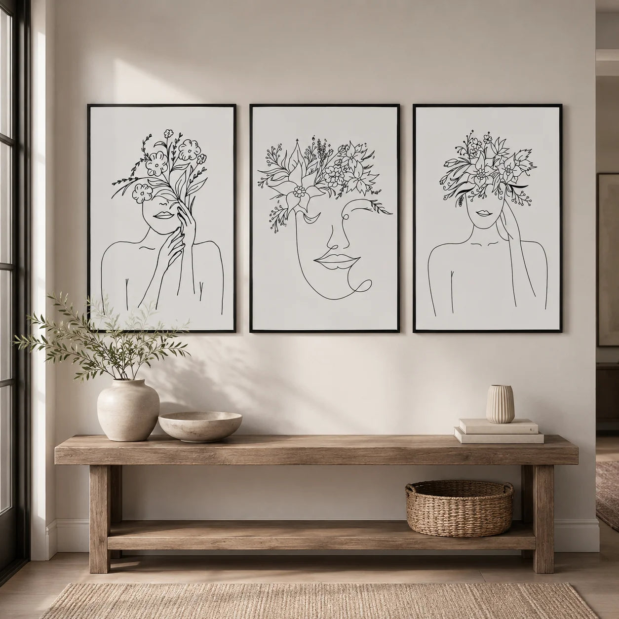 Black & White Abstract Canvas Wall Art | Modern Figure Poster Print Canvas Wall Art Peaceful Pleasures Health and Wellness