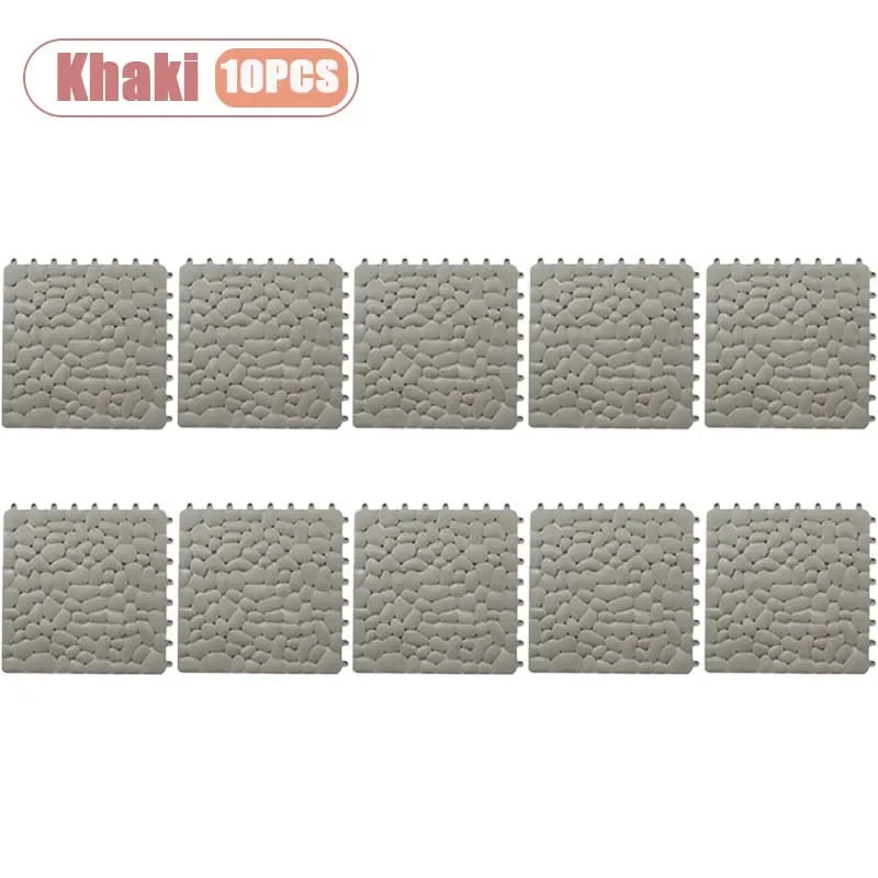 Non-Slip Pebble Bath Mat 30×30cm | Waterproof Splicing Shower Pad