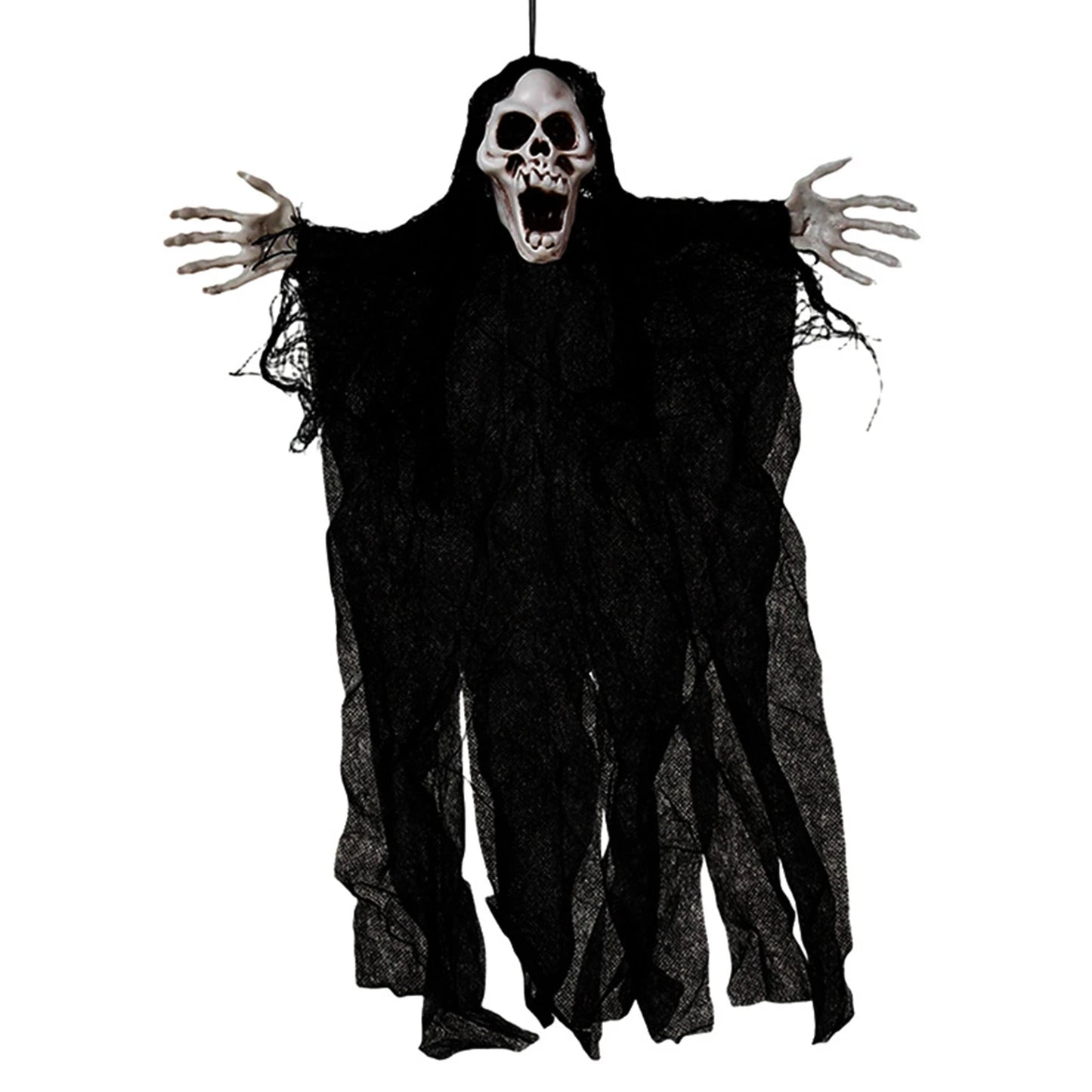 Scary Hanging Skeleton Ghosts Halloween Horror Scary Ghosts Props for Outdoor Porch Patio Tree Peaceful Pleasures Health and Wellness Black