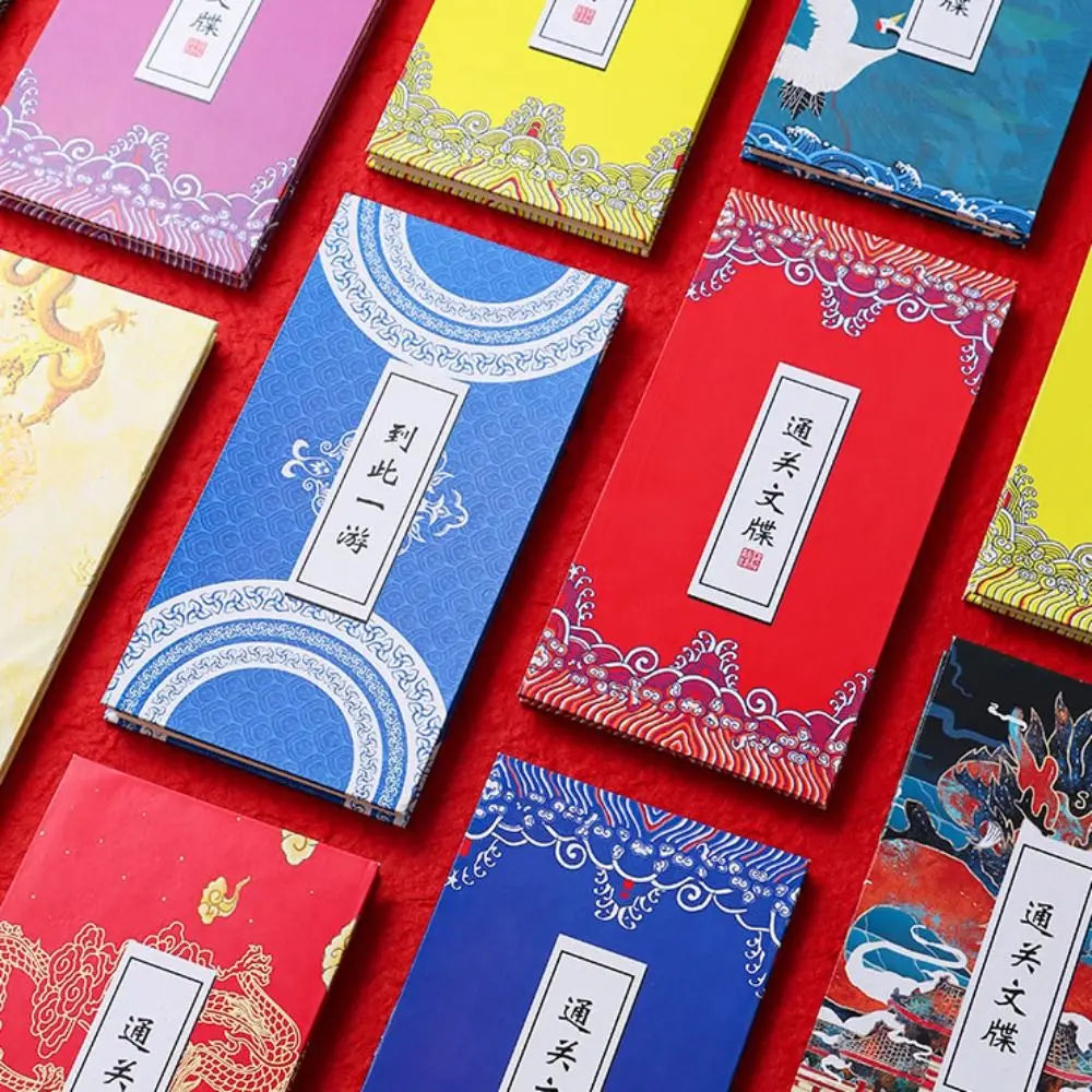 Collect Postmarks Folding Organ Notepad Blank Inner Page Chinese Style Retro Court Notebook Traveler Stationery Writing Paper Peaceful Pleasures Health and Wellness