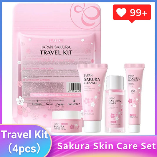 Sakura 4-Piece Skin Care Set – Cleanser, Toner, Cream & SPF Skincare Gift Set Peaceful Pleasures Health and Wellness