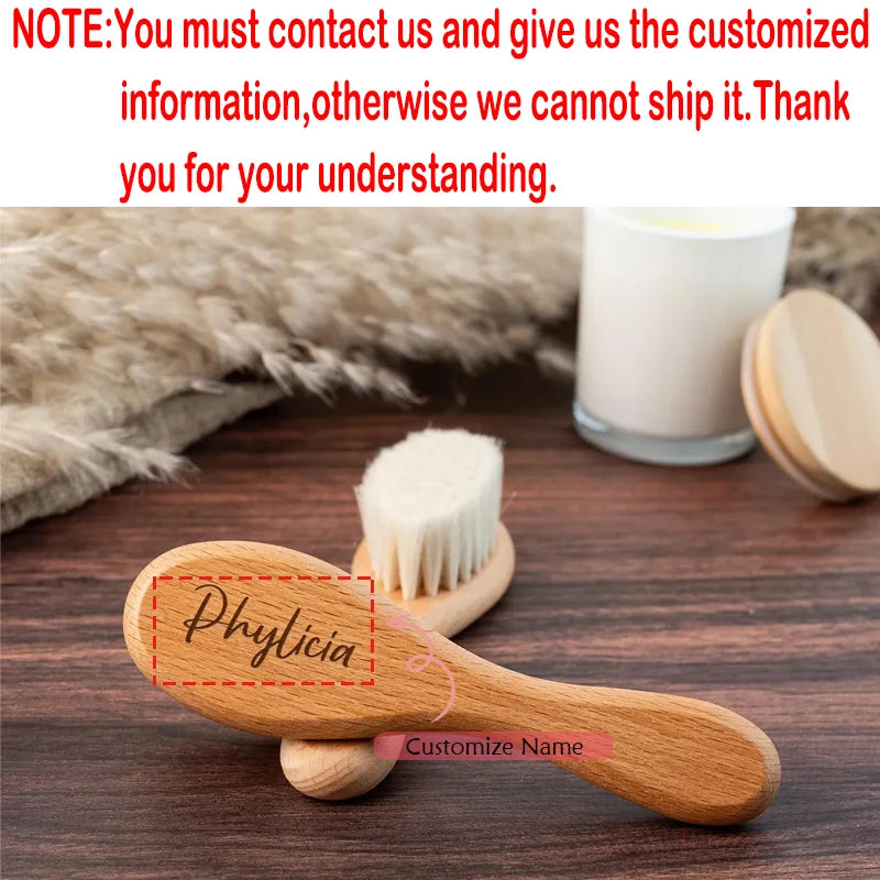 Personalized Engraved Wooden Baby Hairbrush | Keepsake Gift Baby Keepsake Brush Peaceful Pleasures Health and Wellness custom name 1pcs 15x4cm