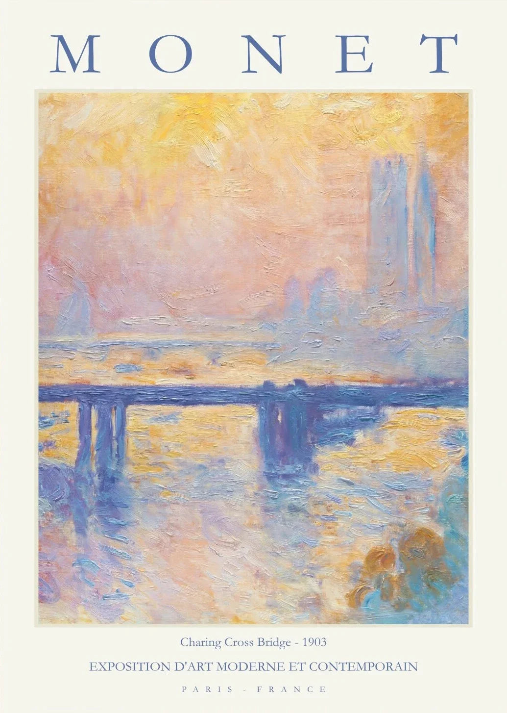 Claude Monet Abstract Landscape Canvas Wall Art | Unframed Print