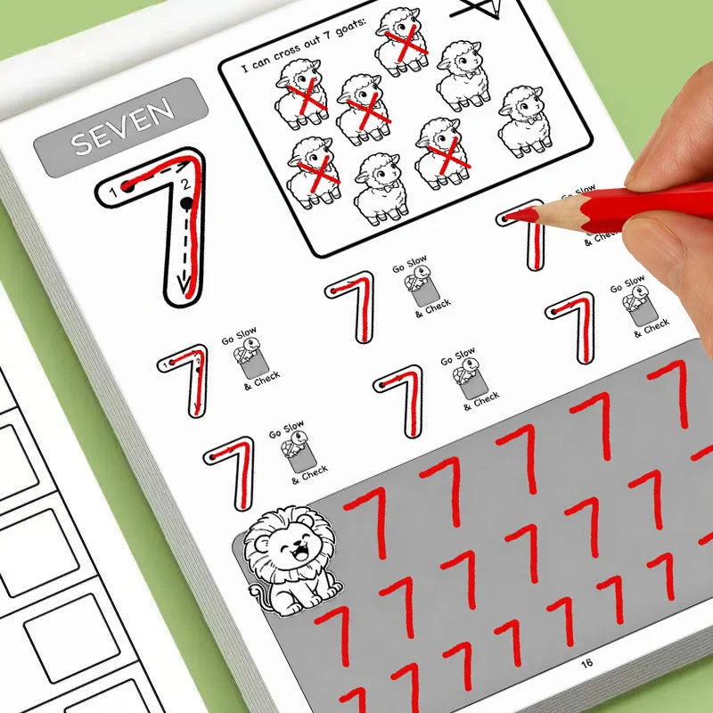 Number 1-12 Tracing Workbook 32 Pages Kids Handwriting Practice