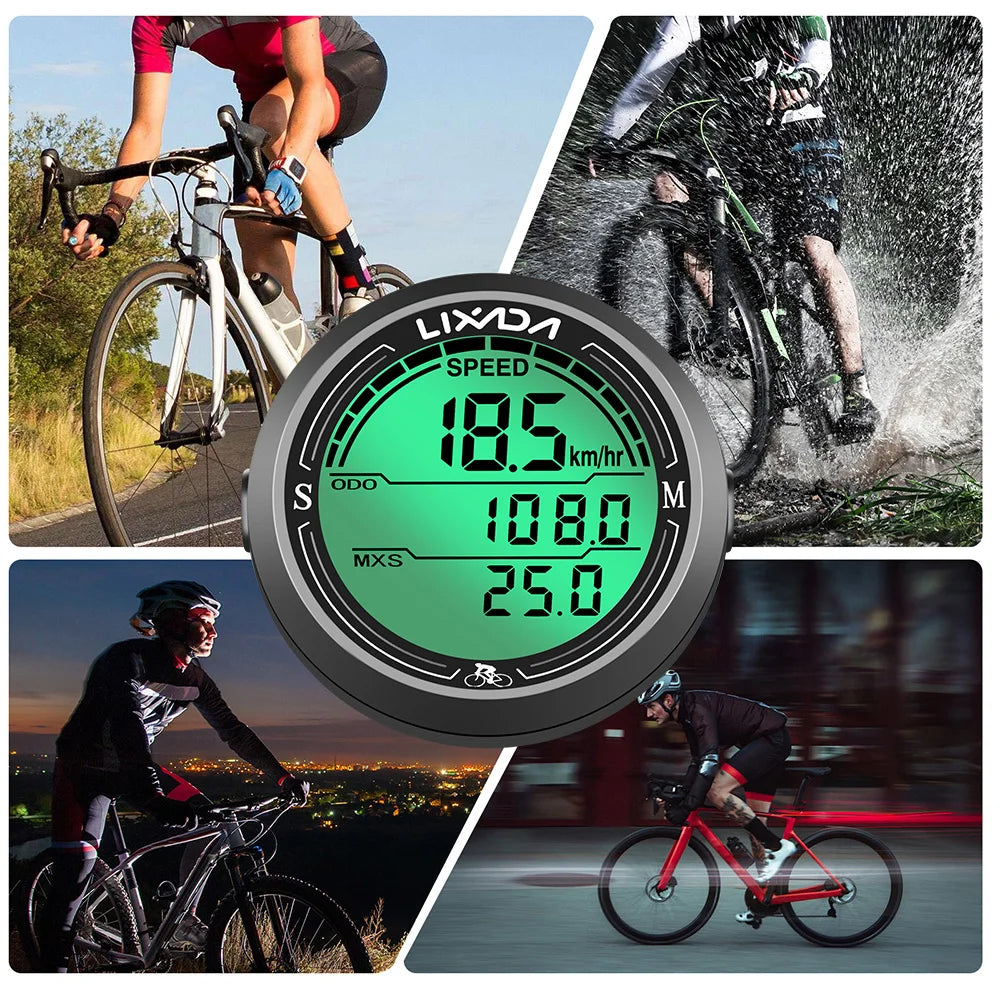 Wired Bike Speedometer Waterproof Round Shaped Bike Computer Backlight Screen Cycle Odometer Bike Computer Peaceful Pleasures Health and Wellness WHITE
