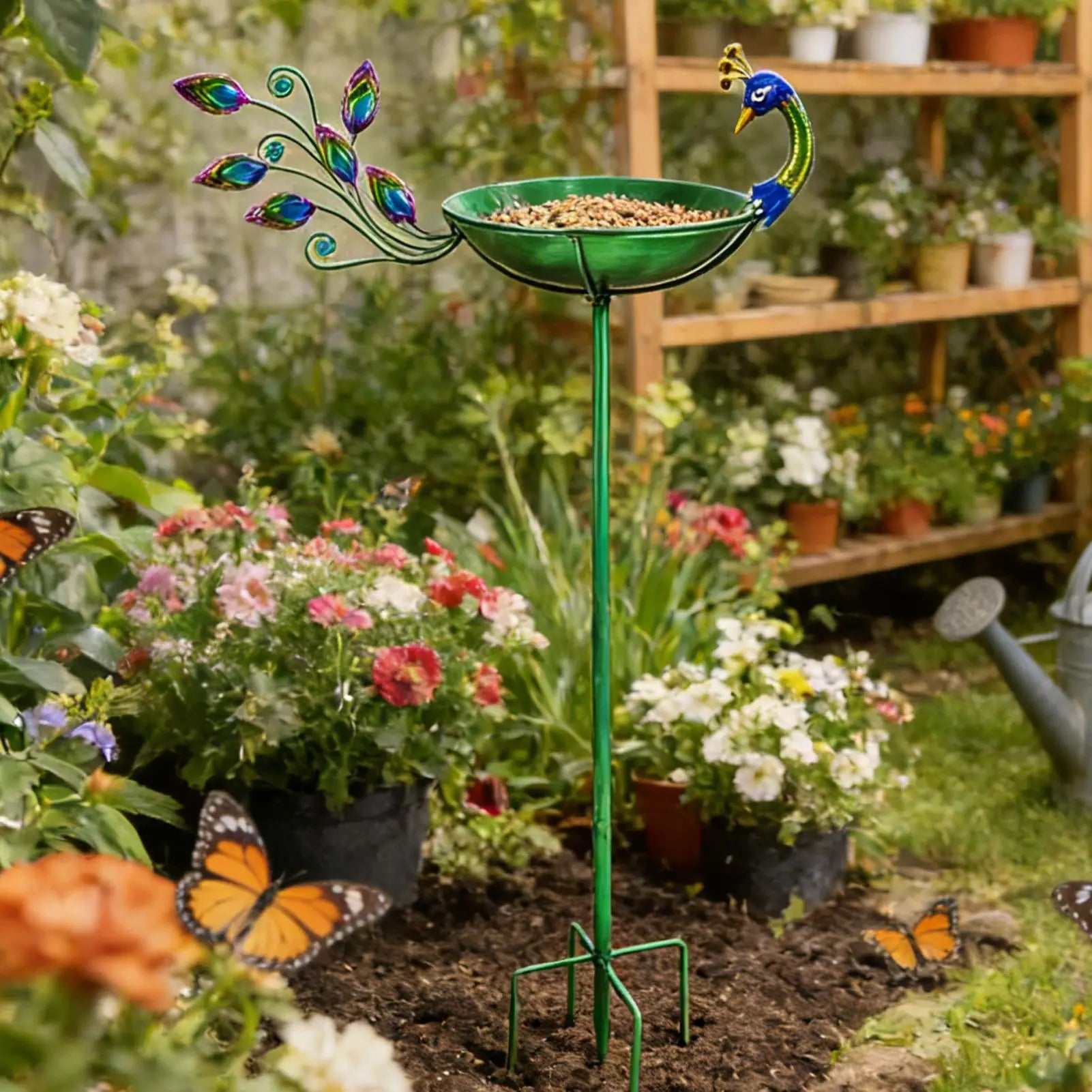 Bird Baths For Outdoors Metal Birdbaths With Animal Design Rustproof Garden Bird Bath For Garden Lawn Decor Water Pond Peaceful Pleasures Health and Wellness