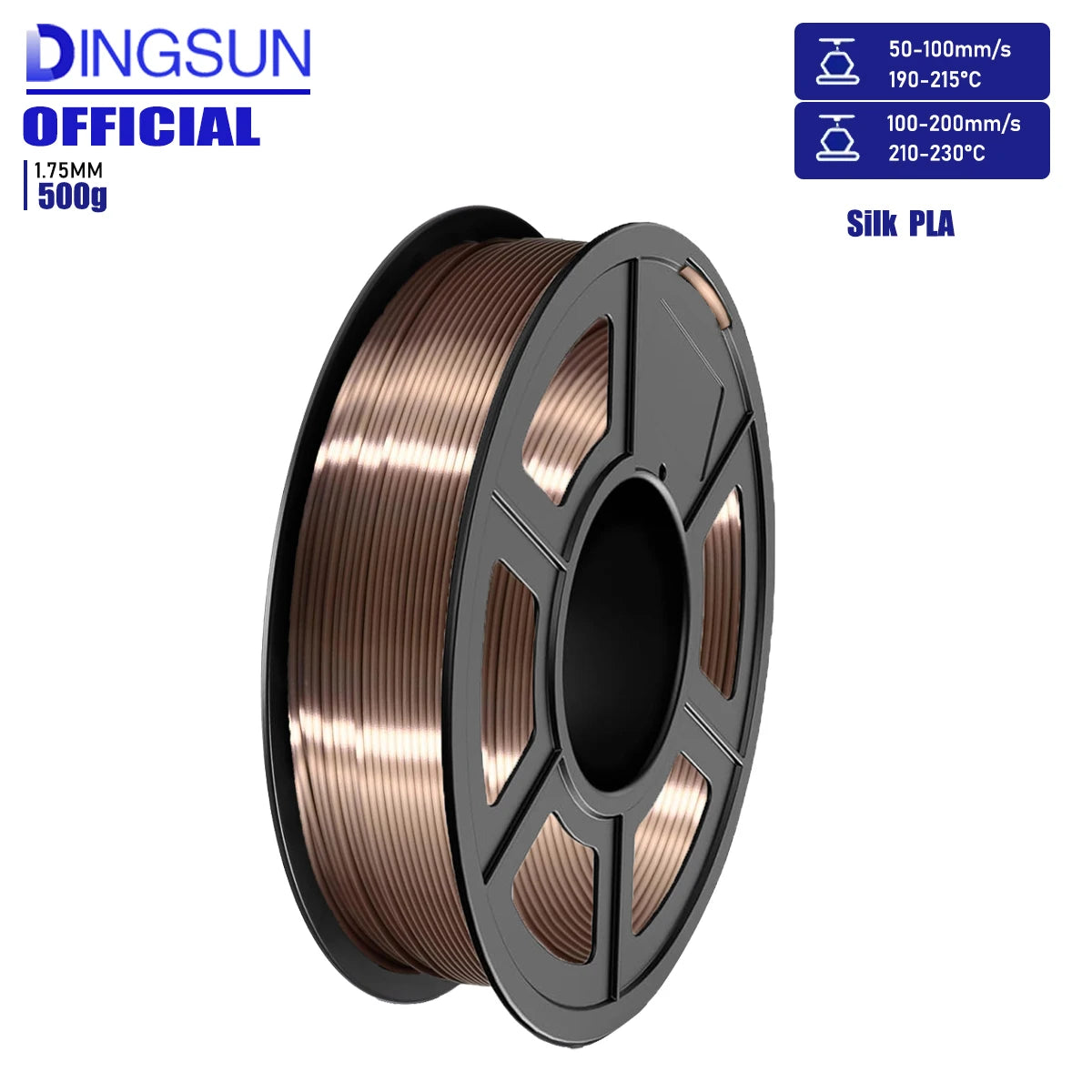 Silk PLA Filament 1.75mm | Metallic Shiny 3D Printer Filament 250g