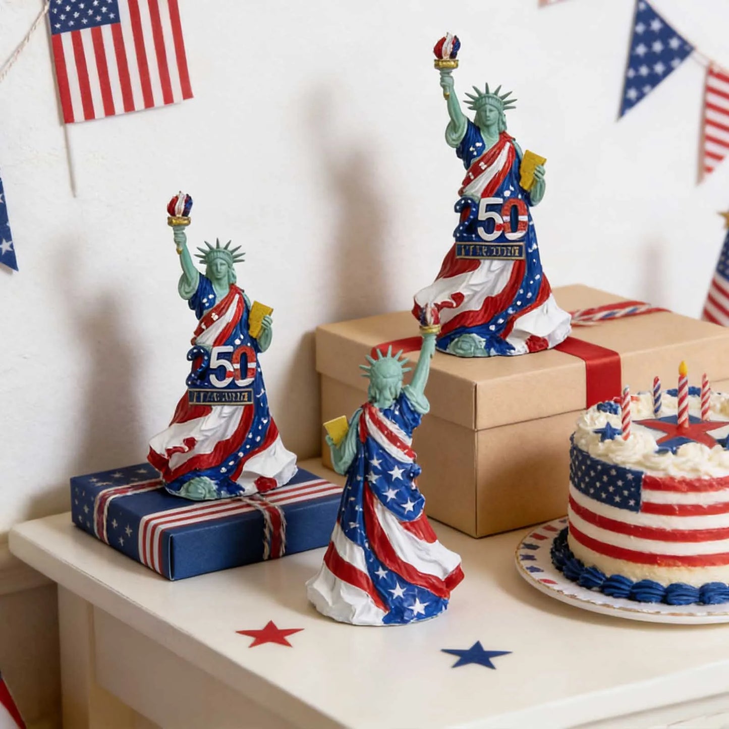 American 250th Anniversary Patriotic Resin Sculpture Ornament