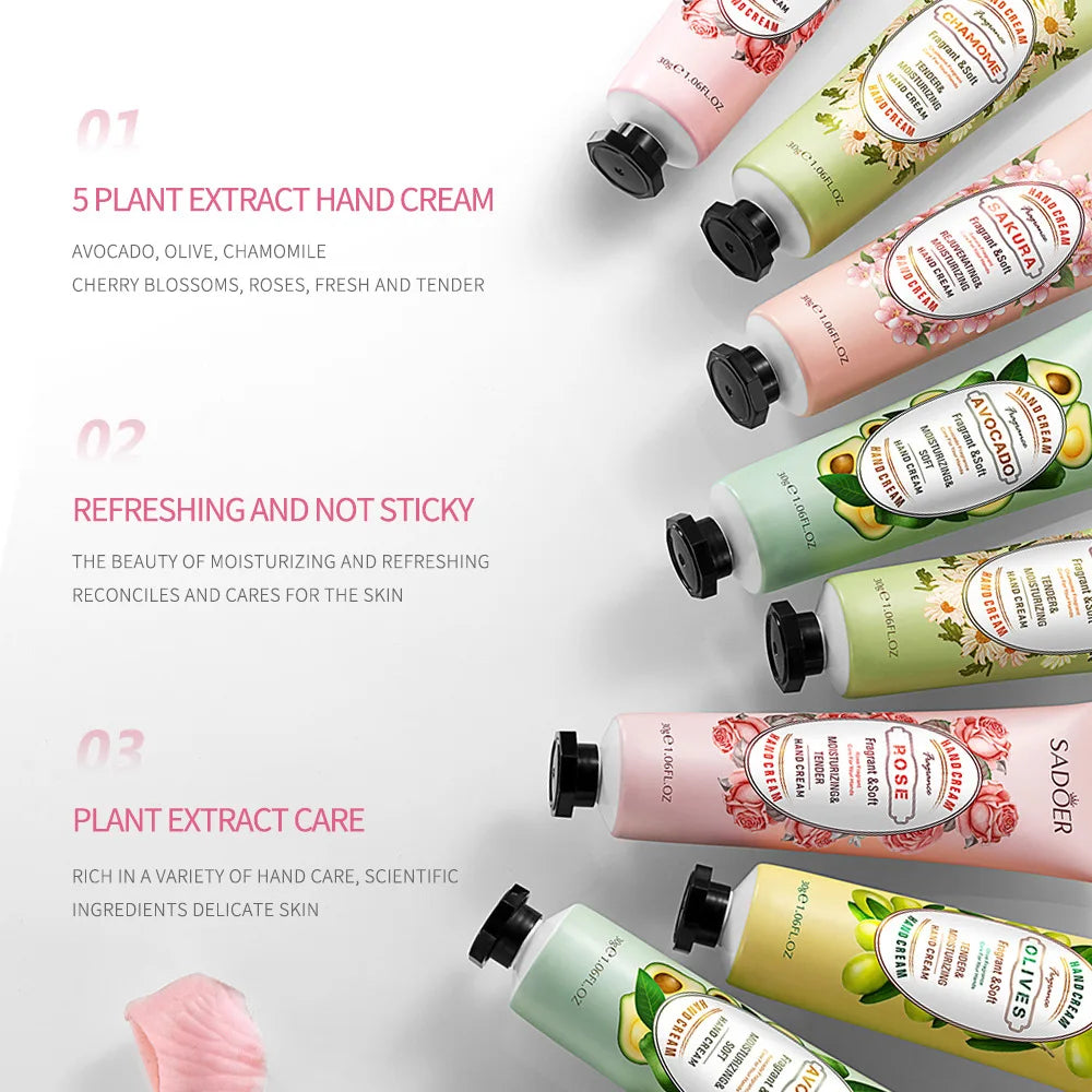 SADOER 15pc Avocado Sakura Hand Cream Set | Moisturizing & Nourishing