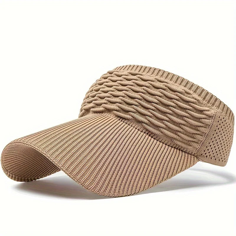 Women's Knitted Visor Sun Hat – Breathable Elastic Running Cap