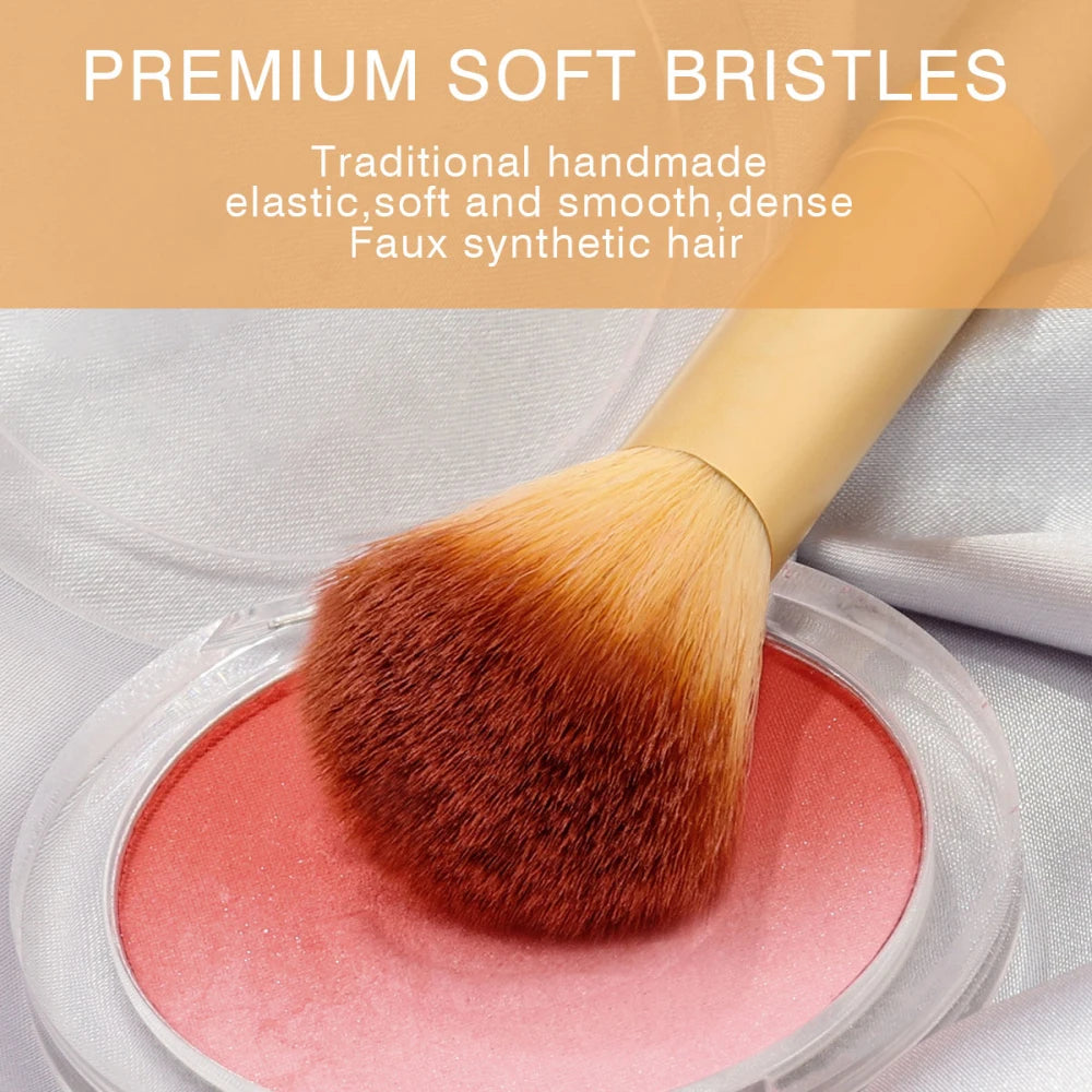 RUNTOIN 13-Piece Makeup Brush Set – Soft Fluffy Travel Kit