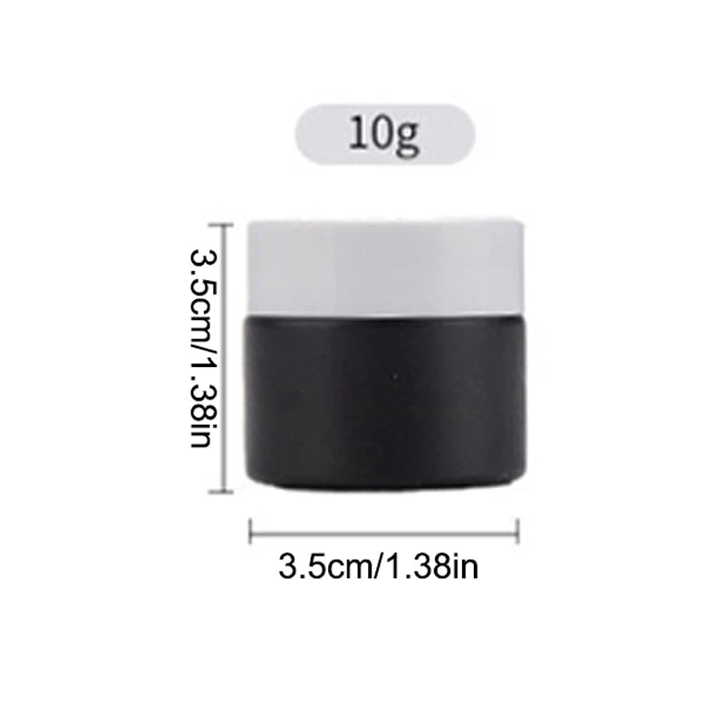 Plastic Lid Empty Jars Black Glass Cream Jar Cosmetic Container 10/30/60g Glass Bottle Make Up Container Travel Cosmetic Jars Peaceful Pleasures Health and Wellness 10g White