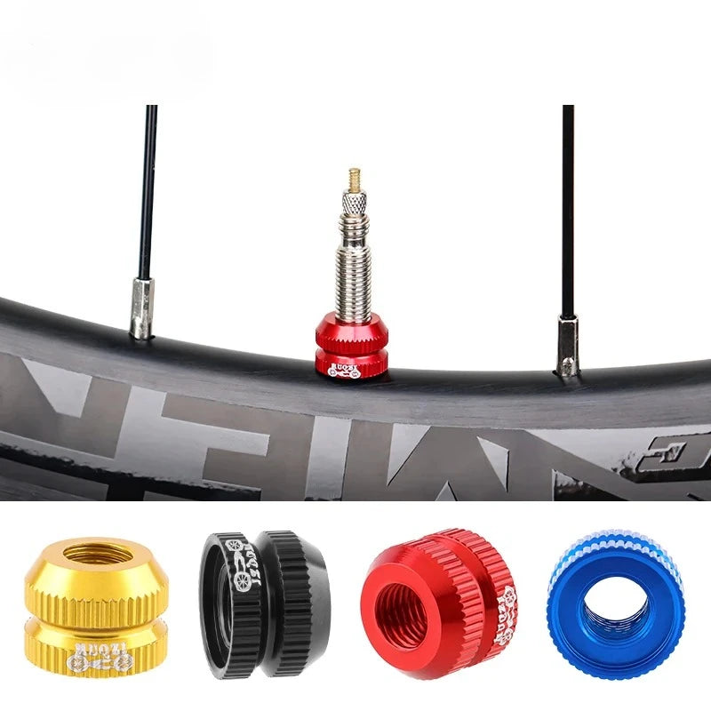 2Pcs Bike Tubeless Tire Presta Valve Nut MTB Road Bicycle Rim Aluminum Ultralight Valve Cap Cycling Repair Parts Peaceful Pleasures Health and Wellness