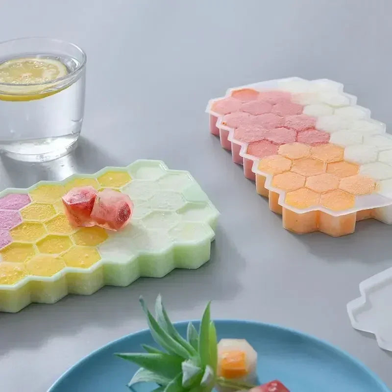 37 Grid Ice Cube Mold Honeycomb Shaped Tray DIY Cream Bar Cocktail