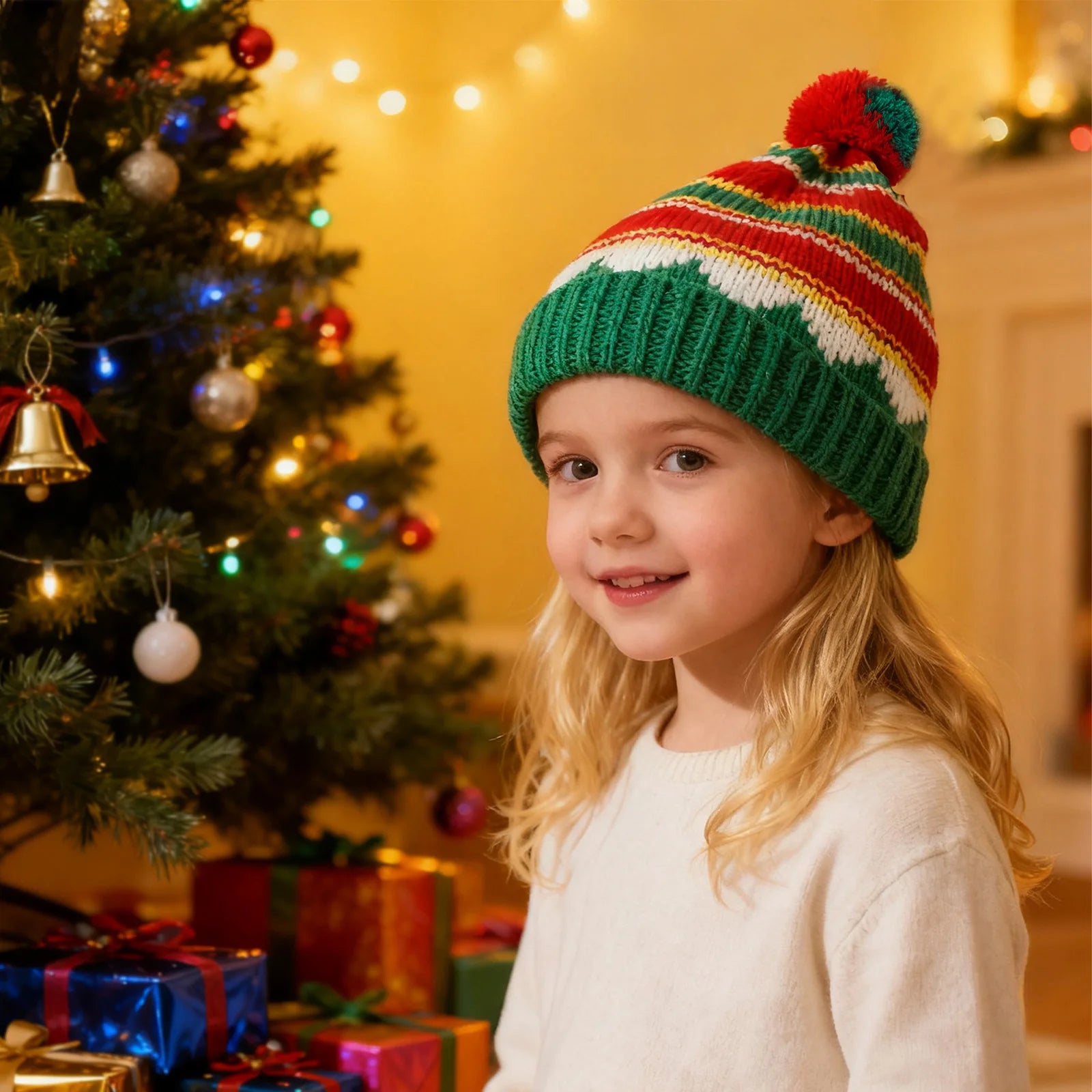 Santa Claus Hat Cute Pom Pom Parent-Child Christmas Knitted Hats Soft Beanie Xmas Decoration New Year Party 2026 Peaceful Pleasures Health and Wellness
