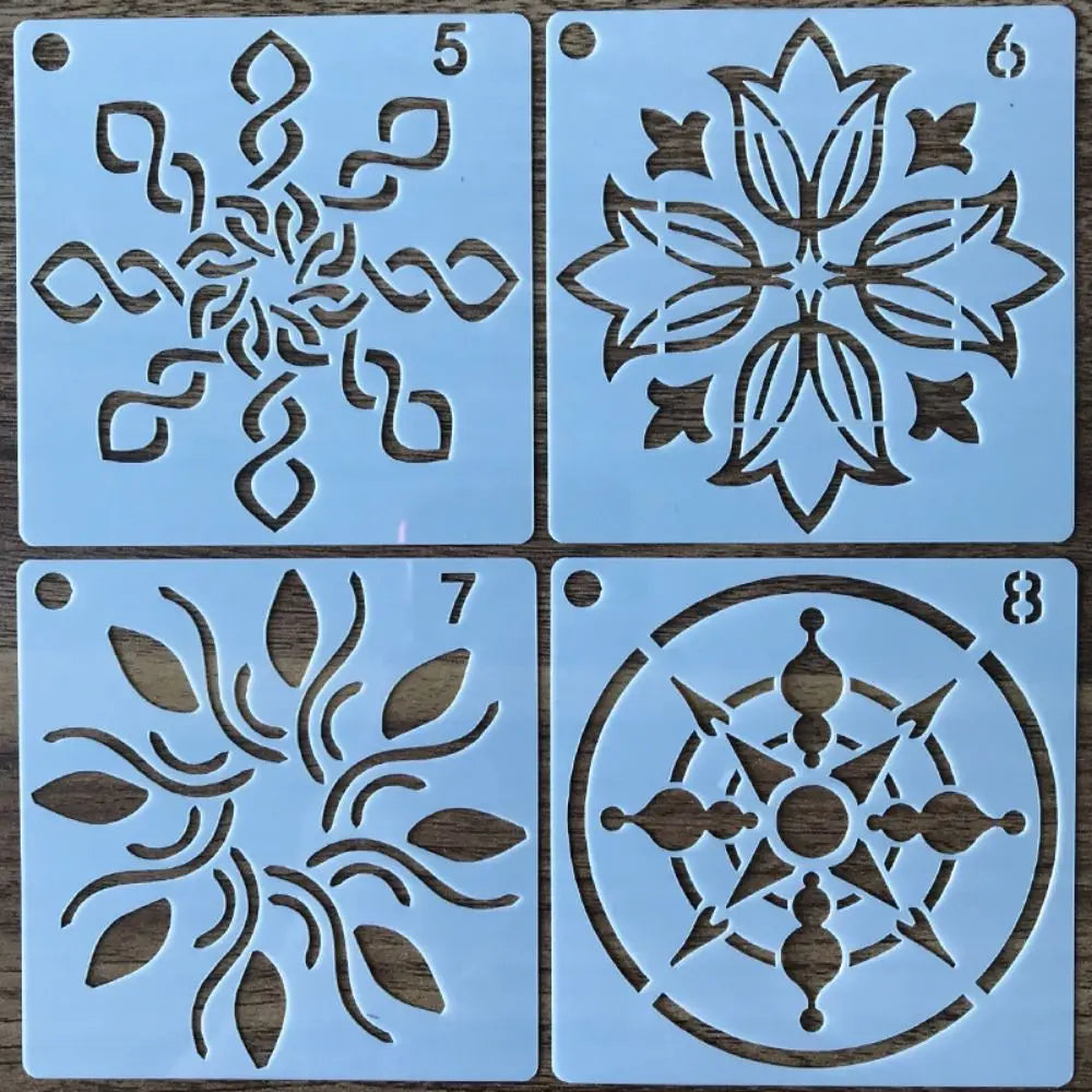 36/56Pcs Creative Mandala Dot Painting Templates Reusable Hollow Dot Painting Stencils Craft Project Small Size Peaceful Pleasures Health and Wellness