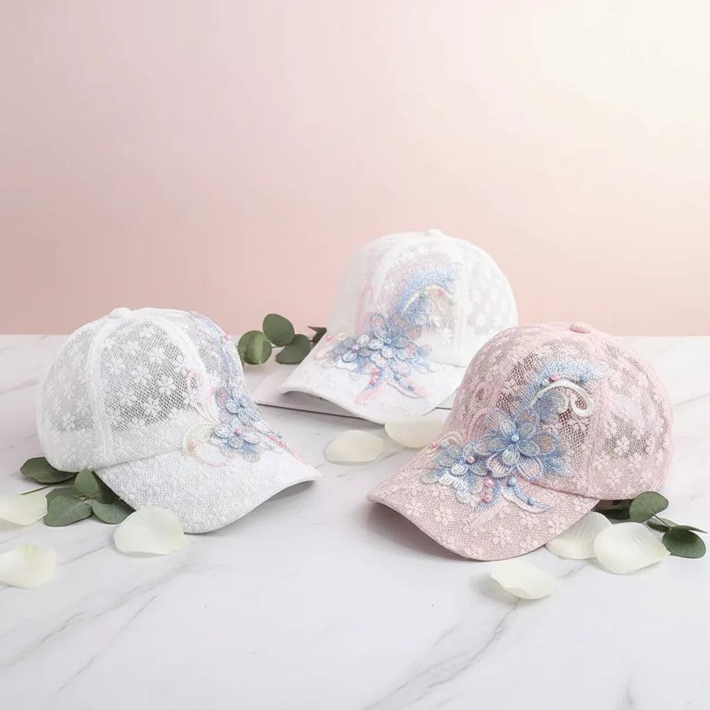 Women's Lace Floral Baseball Cap – Breathable & Adjustable