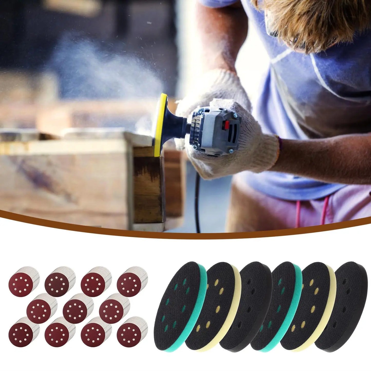 5-Inch 8-Hole Orbital Sander Pads & Sanding Discs – 116 Pcs Sander Pads & Discs Peaceful Pleasures Health and Wellness