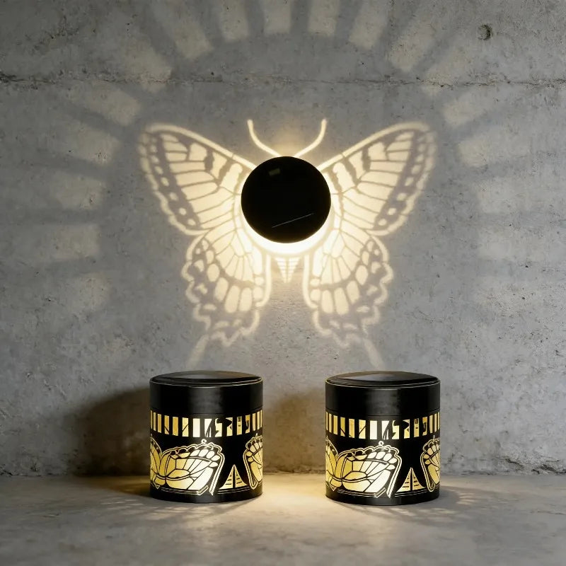 Butterfly Shadow Solar Garden Light – Waterproof LED Projector