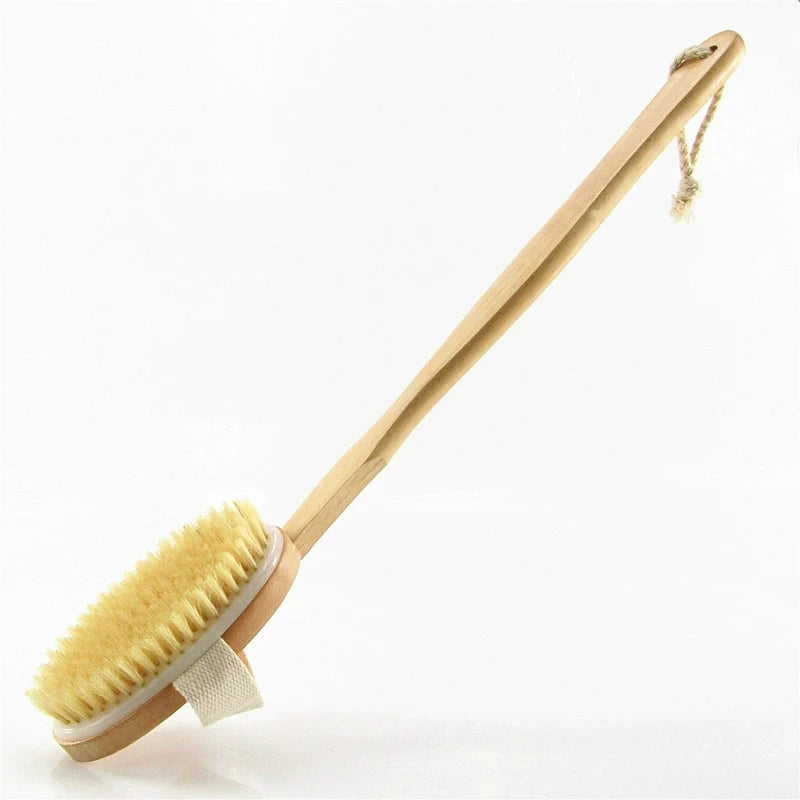 Long Handle Body Dry Brush – Wet & Dry Exfoliating Shower Brush Body Exfoliating Brush Peaceful Pleasures Health and Wellness 1Pcs