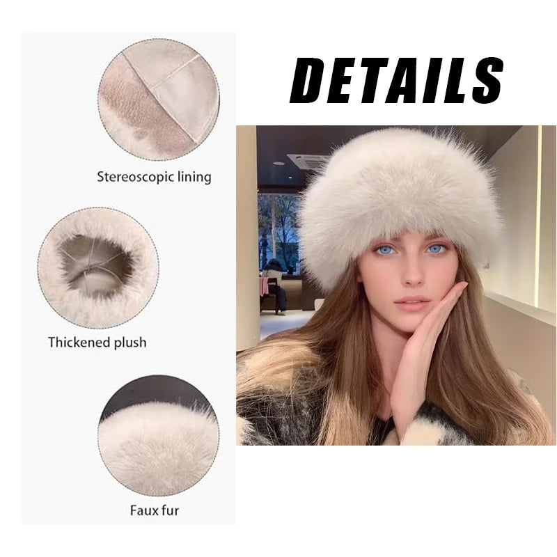 Solid Color Bucket Hat Thick Coldproof Faux Fur Basin Hats Soft Plush Fisherman Cap For Women Autumn & Winter Peaceful Pleasures Health and Wellness