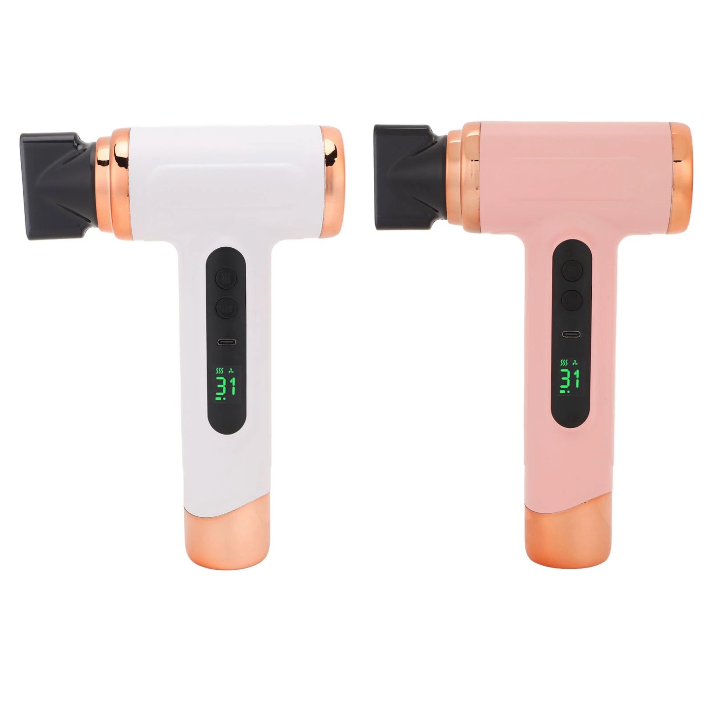 Hair Blow Dryer 200W 15000mAh Portable Hair Dryer USB Rechargeable Multi Modes Lightweight Fast Drying with Nozzle for Travel Peaceful Pleasures Health and Wellness