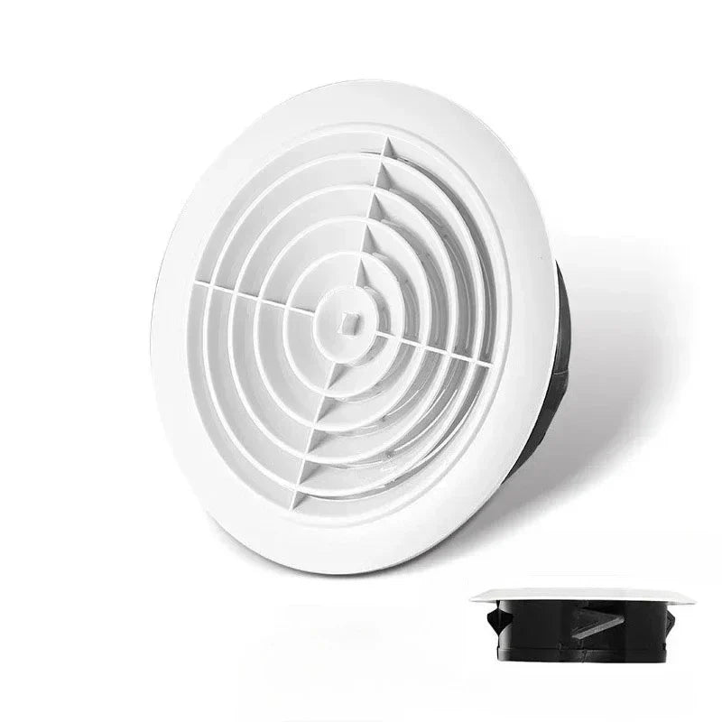 White Round Air Vent Grille Cover 75mm 100mm 125mm Adjustable