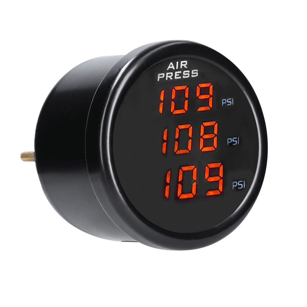 LED Digital Air Suspension Gauge 0-220PSI Triple Display Pressure